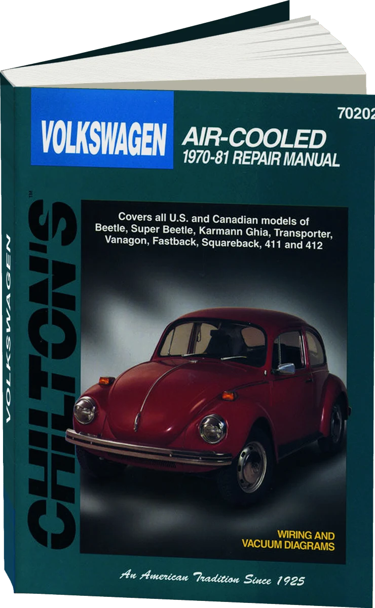 Volkswagen Air-Cooled (1970-81) covering Beetle, Super Beetle, Karmann Ghia, Transporter, Vanagon, Fastback, Squareback, 411 & 412 Chilton Repair Manual (USA)