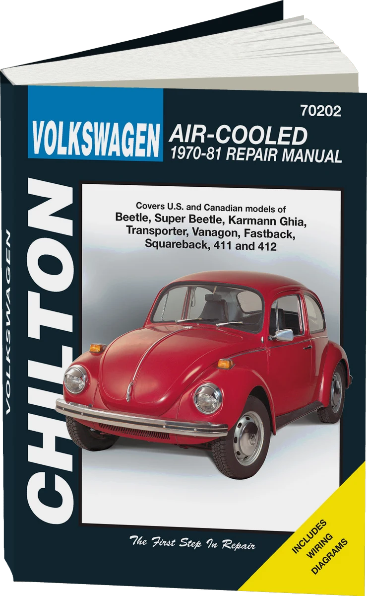 Volkswagen Air-Cooled (1970-81) covering Beetle, Super Beetle, Karmann Ghia, Transporter, Vanagon, Fastback, Squareback, 411 & 412 Chilton Repair Manual (USA)