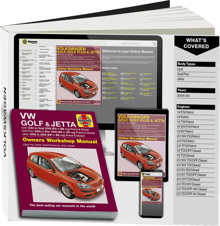 Volkswagen Golf (2004-Sept 2008), Golf Plus (2005-Mar 2009) & Jetta (2006-2009) Haynes Repair Manual