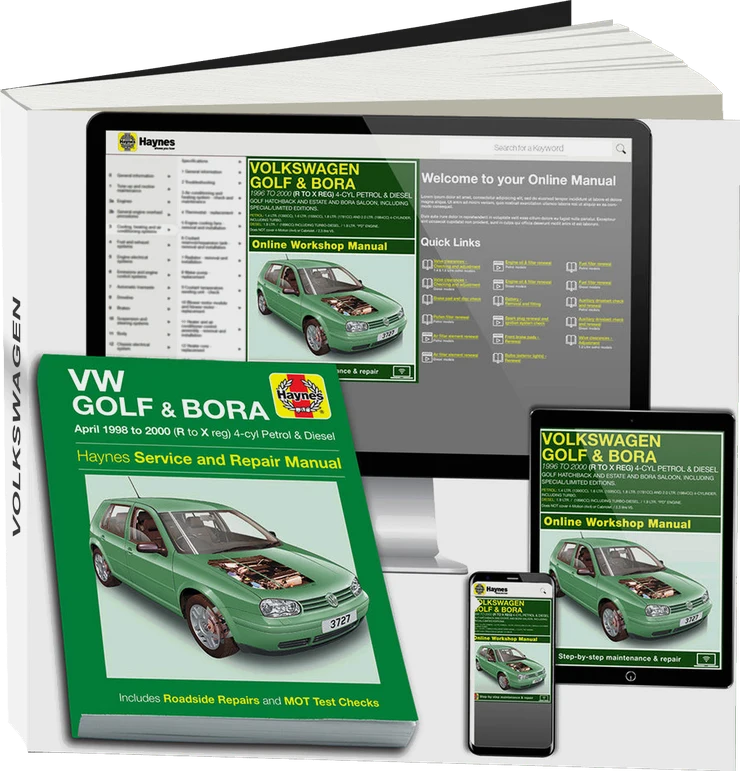 Volkswagen Golf & Bora Petrol & Diesel (April 1998-2000) Haynes Repair Manual