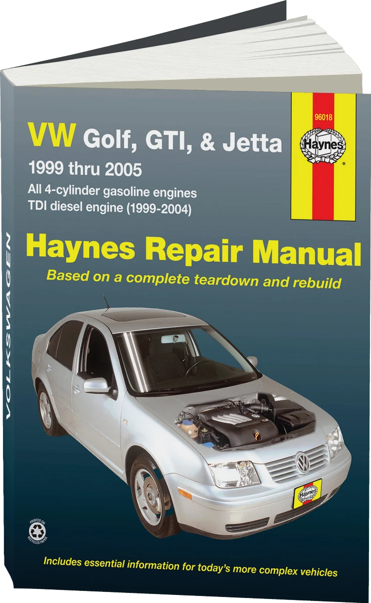 Volkswagen Golf, GTI, & Jetta (1999-2005) & TDI diesel (1999-2004) Haynes Repair Manual (USA)