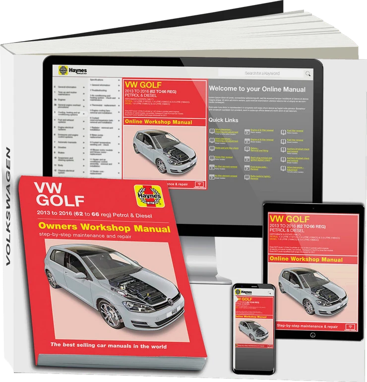 Volkswagen Golf Petrol & Diesel (2013-2016) 62 to 66 Haynes Repair Manual