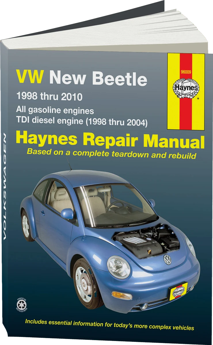 Volkswagen New Beetle 1.8 & 2.0L petrol (1998-2010) & 1.9L TDI diesel (1998-2004) Haynes Repair Manual (USA)