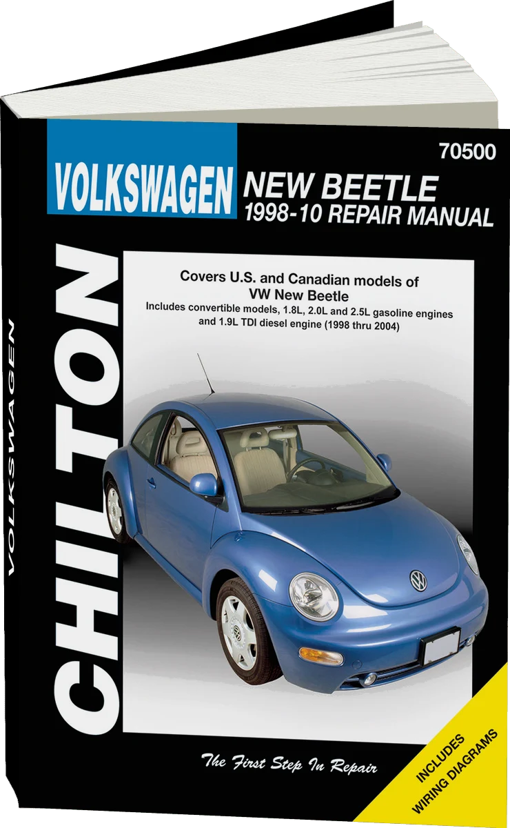 Volkswagen New Beetle (1998-10) covering Convertibles, 1.8L, 2.0L & 2.5L gasoline engines & 1.9L TDI diesel (1998-04) Chilton Repair Manual (USA)