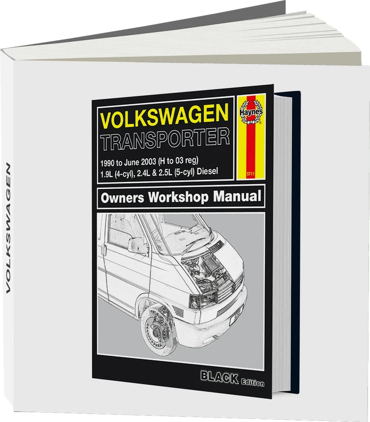 Volkswagen T4 Transporter Diesel (1990-June 2003) Haynes Repair Manual - Premium Hardback Black Edition