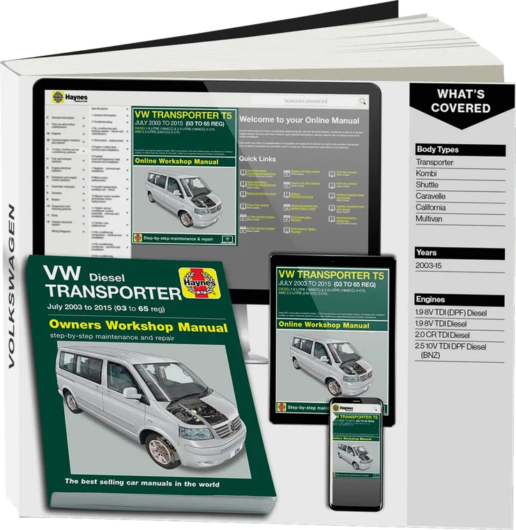 Volkswagen T5 Transporter (July 2003-2015) Haynes Repair Manual