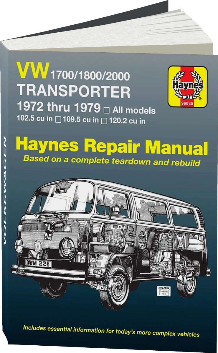 Volkswagen VW 1700/1800/2000 Transporter (72-79) models with 102.5 cu in, 109.5 cu in & 120.2 cu in engines Haynes Repair Manual