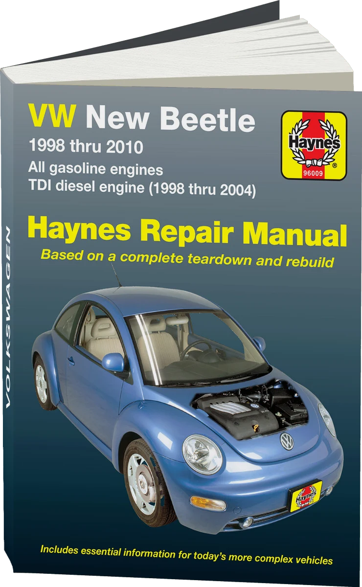 Volkswagen VW New Beetle 1.8 & 2.0L Gas (1998-2010) & 1.9L TDI Diesel (1998-2004) Haynes Repair Manual