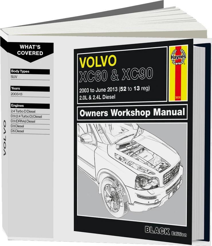 Volvo XC60 & XC90 Diesel (2003-2013) Haynes Repair Manual - Premium Hardback Black Edition