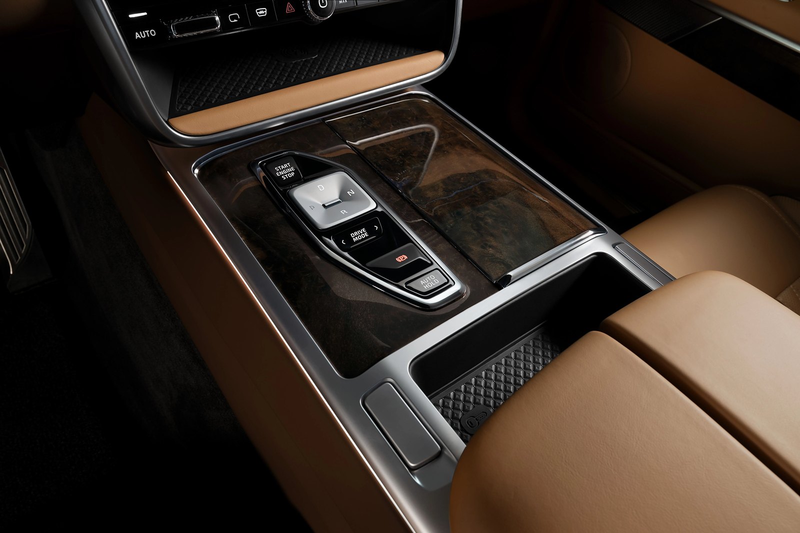 Pyramid-shaped push-button gear selector