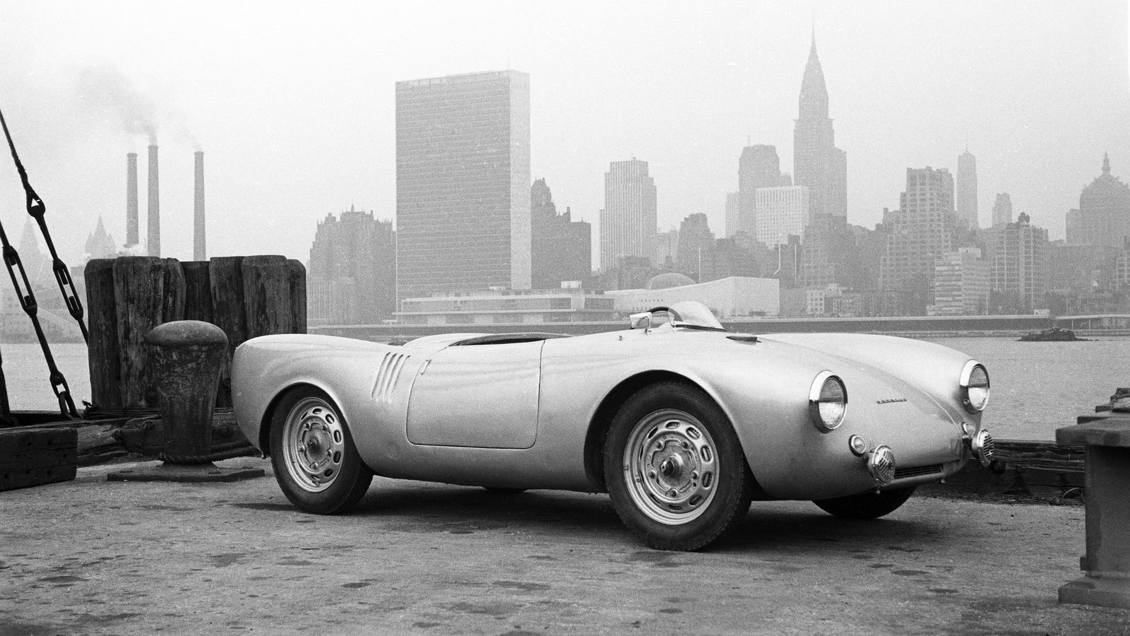 Porsche 550 Spyder on the same pier in 1953